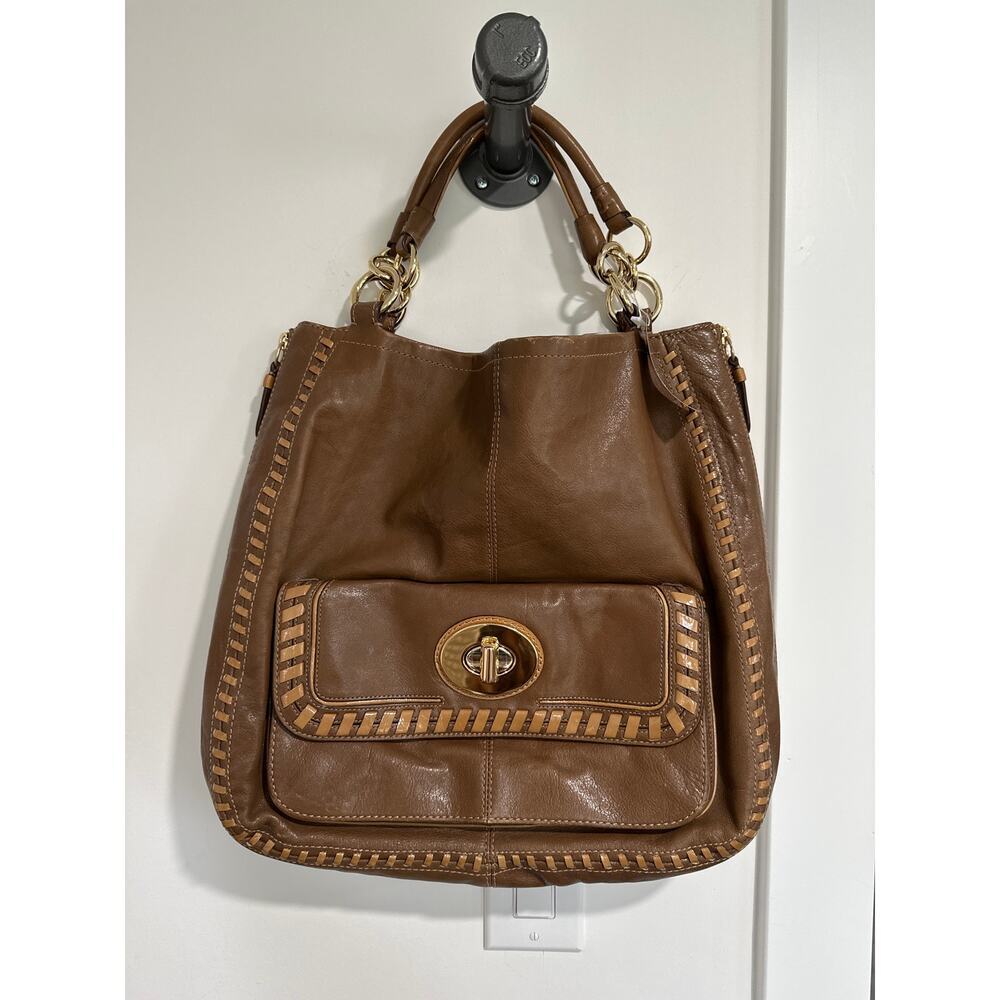 Coach Devin Whipstitch Leather Shoulder Bag